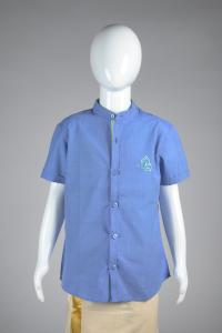 Junior Commando Boys Cotton Solid Half Sleeve Shirt - Vista Blue