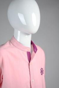 Junior Commando Boys Cotton Solid Half Sleeve Shirt - Powder Pink