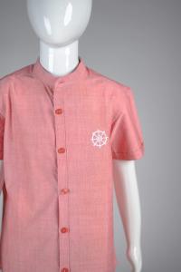 Junior Commando Boys Cotton Solid Half Sleeve Shirt - Quartz Pink