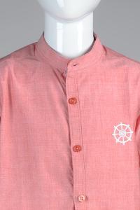 Junior Commando Boys Cotton Solid Half Sleeve Shirt - Quartz Pink