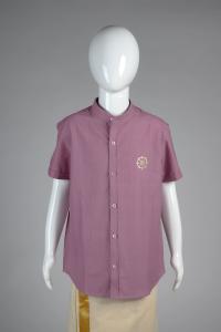 Junior Commando Boys Cotton Solid Half Sleeve Shirt - Valerian Purple