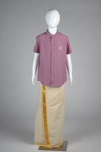 Junior Commando Boys Cotton Solid Half Sleeve Shirt - Valerian Purple
