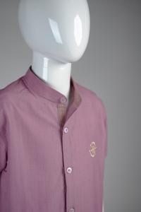 Junior Commando Boys Cotton Solid Half Sleeve Shirt - Valerian Purple