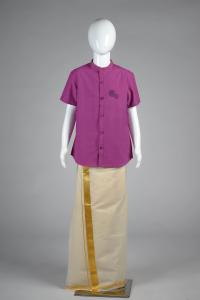Junior Commando Boys Cotton Solid Half Sleeve Shirt - Purple Wine