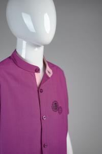 Junior Commando Boys Cotton Solid Half Sleeve Shirt - Purple Wine