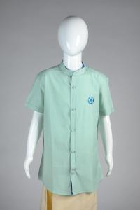 Junior Commando Boys Cotton Solid Half Sleeve Shirt - Mist Green
