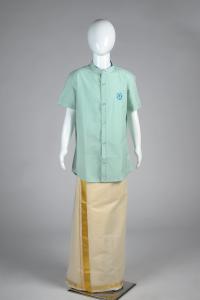 Junior Commando Boys Cotton Solid Half Sleeve Shirt - Mist Green