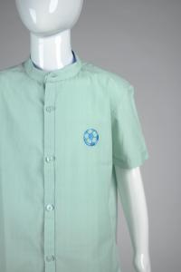 Junior Commando Boys Cotton Solid Half Sleeve Shirt - Mist Green