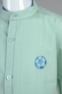Junior Commando Boys Cotton Solid Half Sleeve Shirt - Mist Green