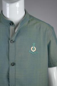 Junior Commando Boys Cotton Solid Half Sleeve Shirt - Dusty Turquoise