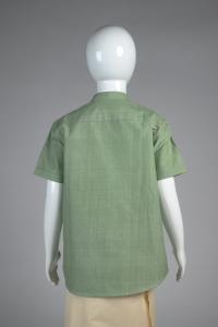 Junior Commando Boys Cotton Solid Half Sleeve Shirt - Basil Green