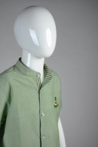 Junior Commando Boys Cotton Solid Half Sleeve Shirt - Basil Green