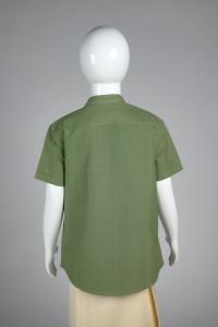 Junior Commando Boys Cotton Solid Half Sleeve Shirt - Vineyard Green