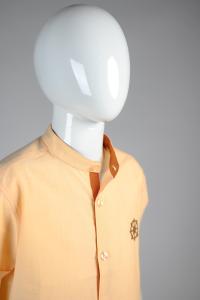 Junior Commando Boys Cotton Solid Half Sleeve Shirt - Apricot Cream