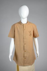 Junior Commando Boys Cotton Solid Half Sleeve Shirt - Prairie Sand