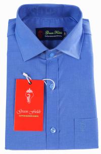 Green Field Blue Cotton Blended Shirt