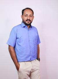 Green Field Blue Cotton Blended Shirt HS