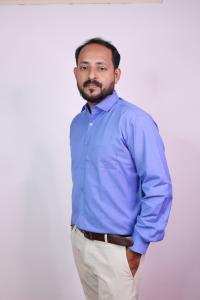 Green Field Blue Cotton Blended Shirt