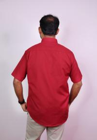 Premium Cotton Blended Plain Half Sleeve Shirt Maroon