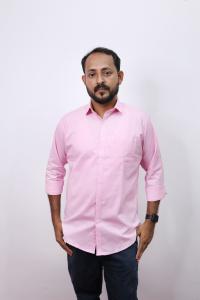 Pure Cotton Plain Full Sleeve Shirt Rose