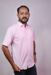 Trendy Printed Cotton Blended Shirts Half Sleeve Rose Printed