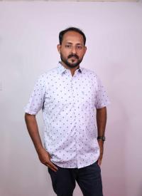 Trendy Printed Cotton Blended Shirts Half Sleeve Hugo Printed