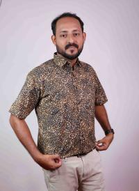 Printed Design Cotton Blended Shirt Half Sleeve Jailer Printed