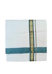 Handloom Mens Double Dhothy Bottle Green