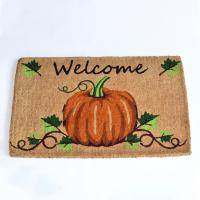 FM2 PRINTED PREMIUM COIR FLOOR MAT _ Welcome Pumpkin