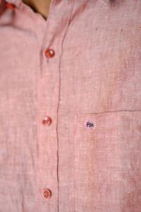 Royal Mint Mens Cotton Solid Regular Fit Half Sleeve Shirt - Candlelight Peach