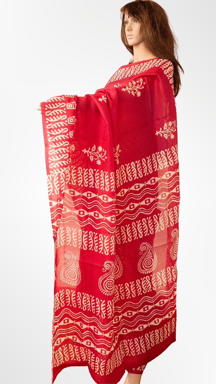 Printed silk- Batik Print saree