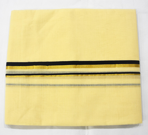 Set mundu with Black and Gold Kasavu Border