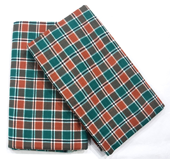 Hantex chekered Multicolor Lungi(GreenOrange)