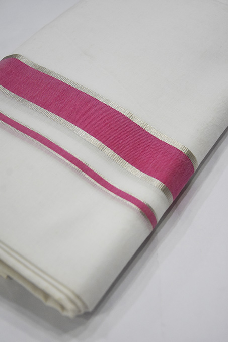 Dhoti White and Pink
