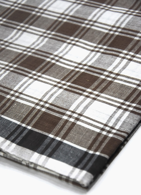 Checked Cotton Lungi(Brown and White)