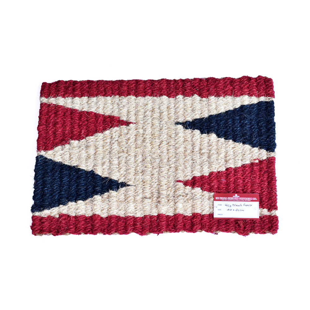 WC3 COIR FLOOR MAT DIAMOND BLEACH RED & BLUE