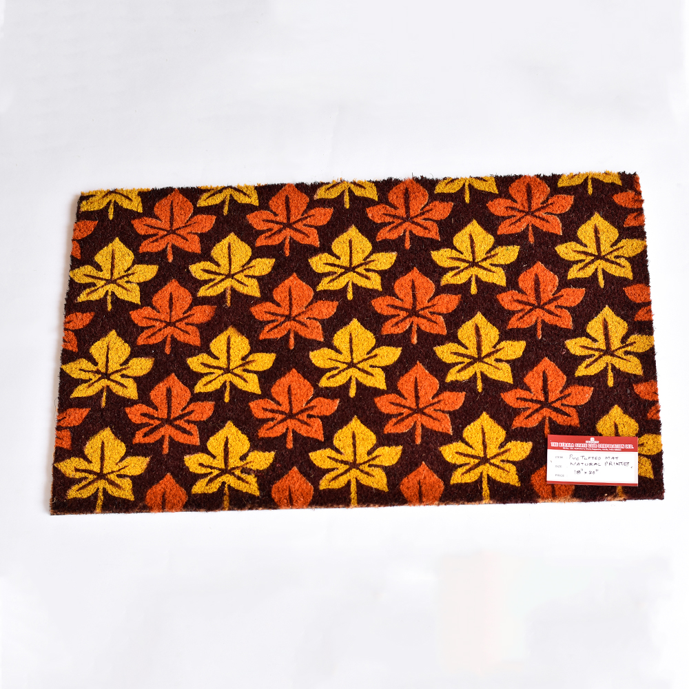 PVC TUFTED COIR FLOOR MAT  DRY LEAFS