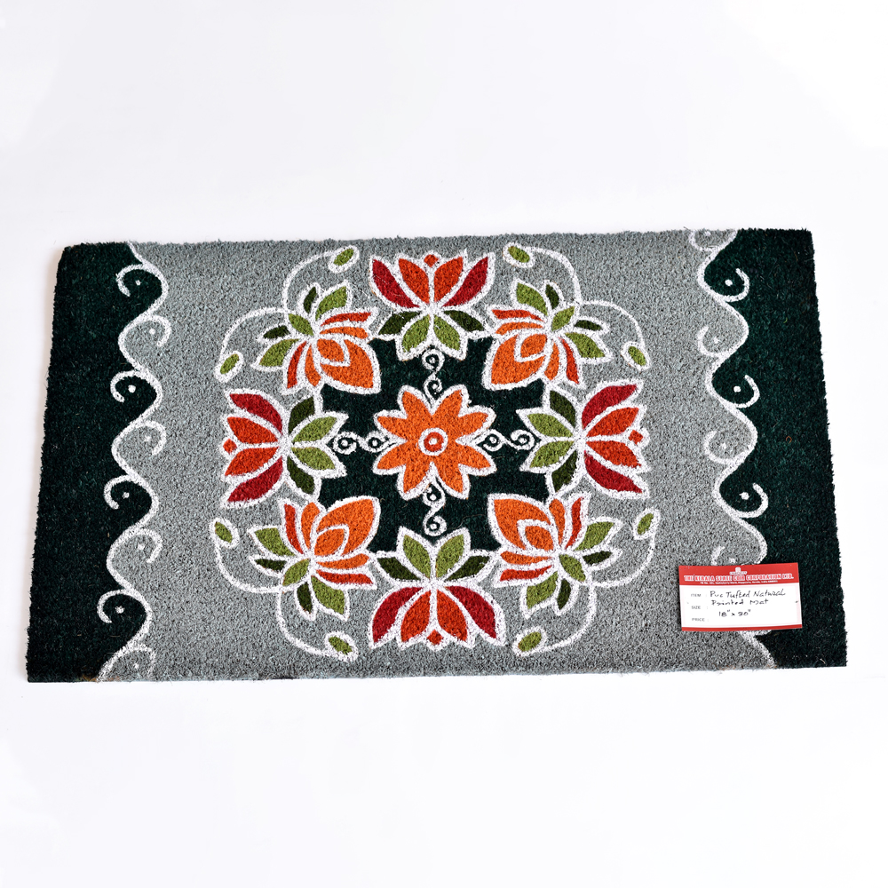 PVC TUFTED COIR FLOOR MAT  RENGOLI GREEN