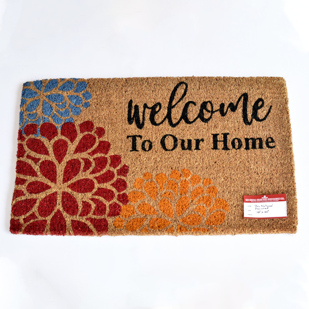 BC1 COIR FLOOR MAT FLOREAL WELCOME