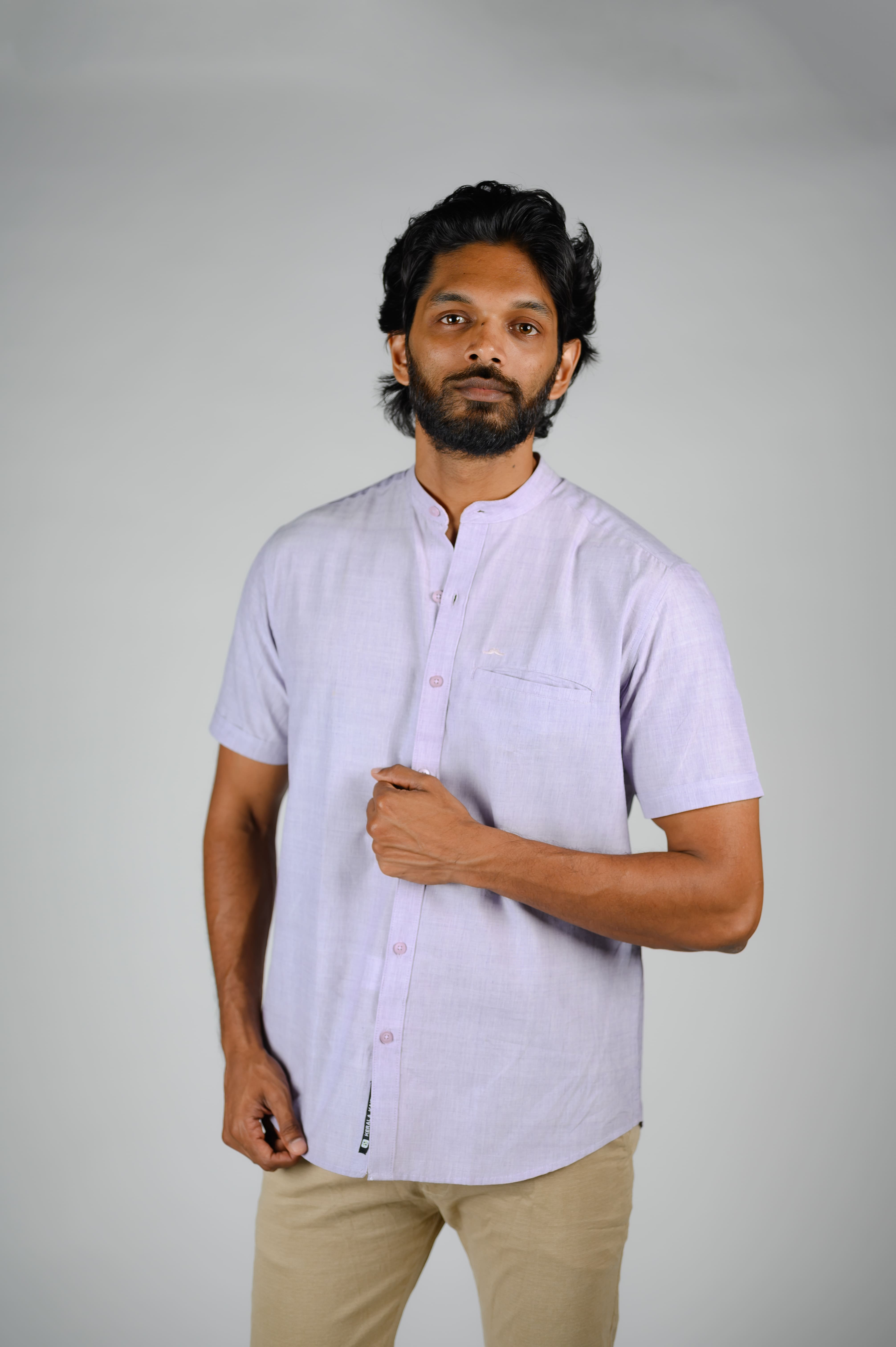 Commando Mens Cotton Solid Band Collar Regular Fit...