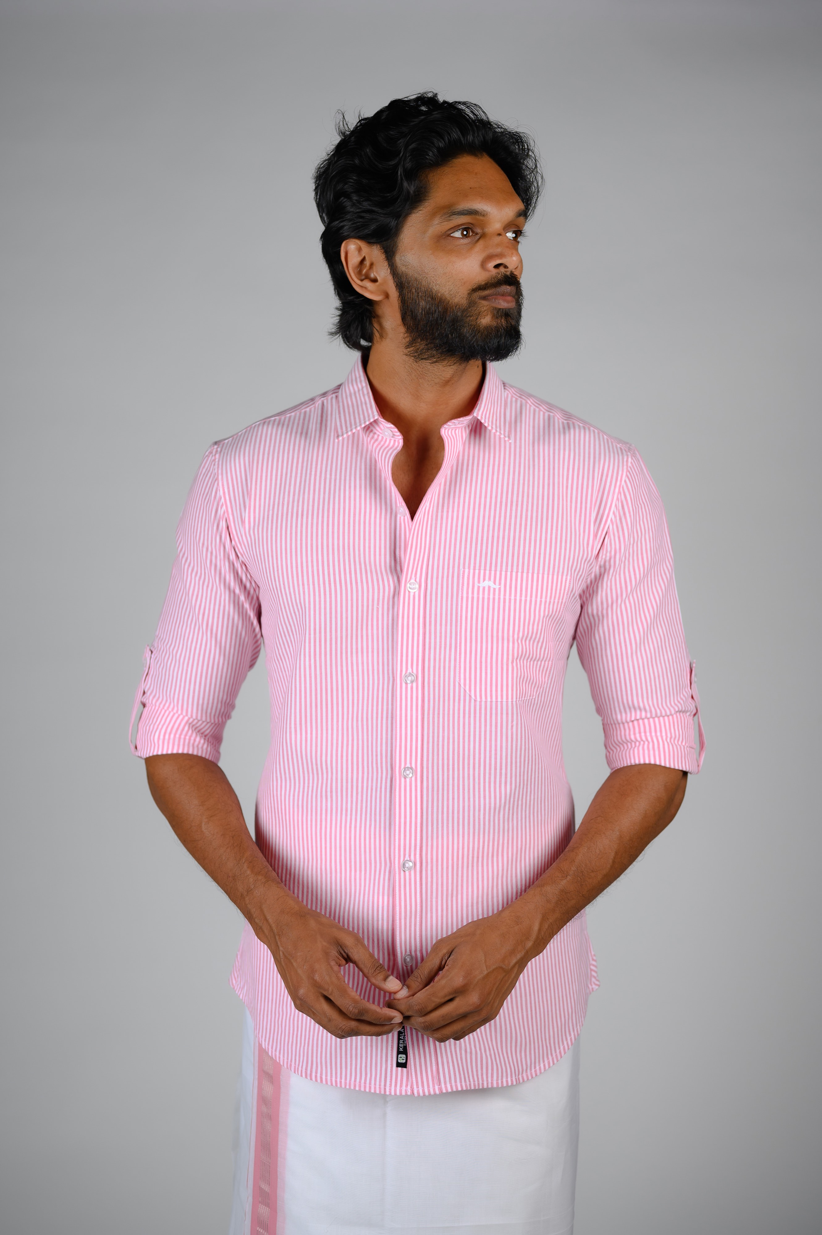 Commando Mens Cotton Striped Slim Fit  Full Sleeve...