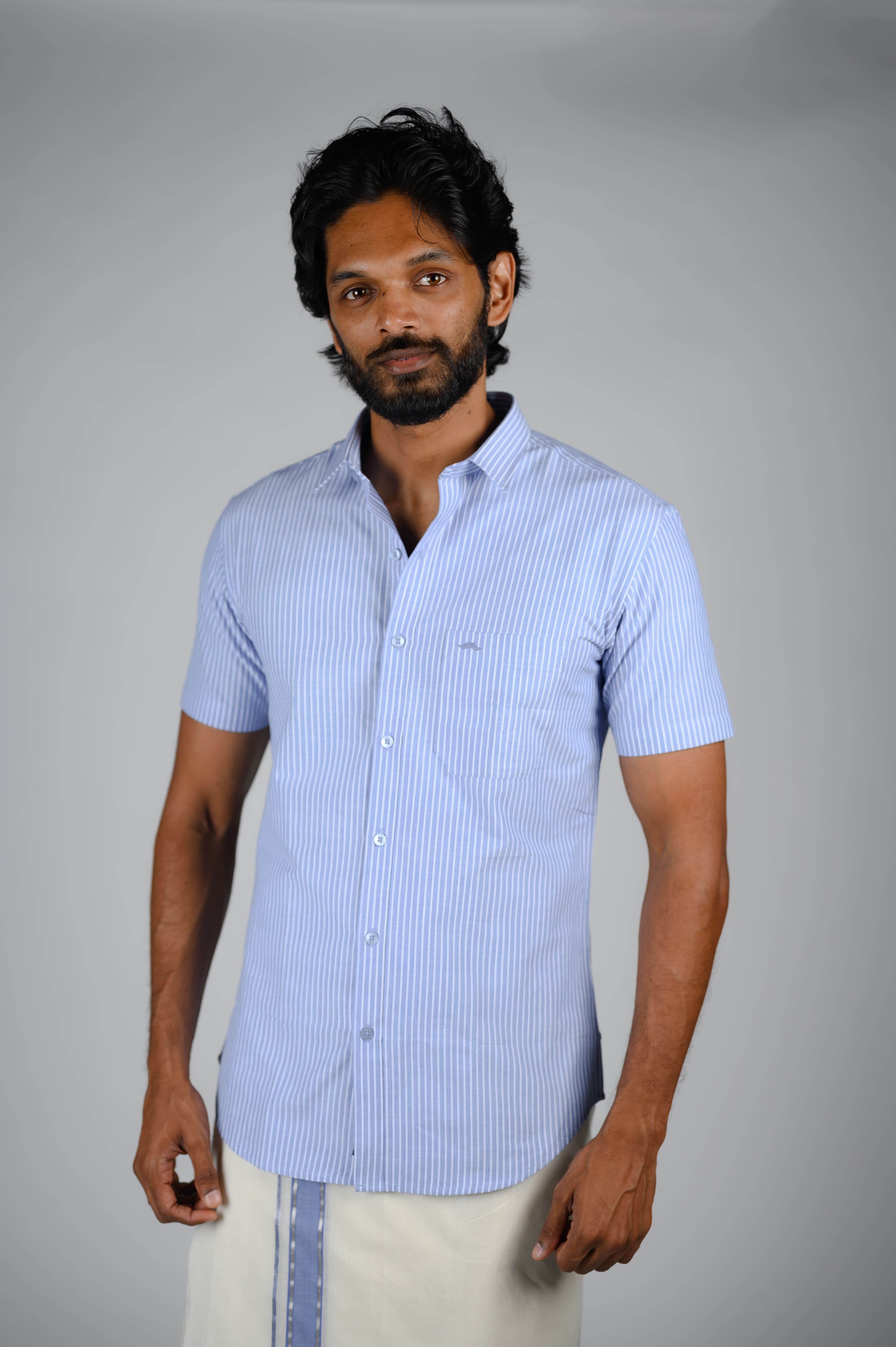 Commando Mens Cotton Striped Slim Fit Half Sleeve ...