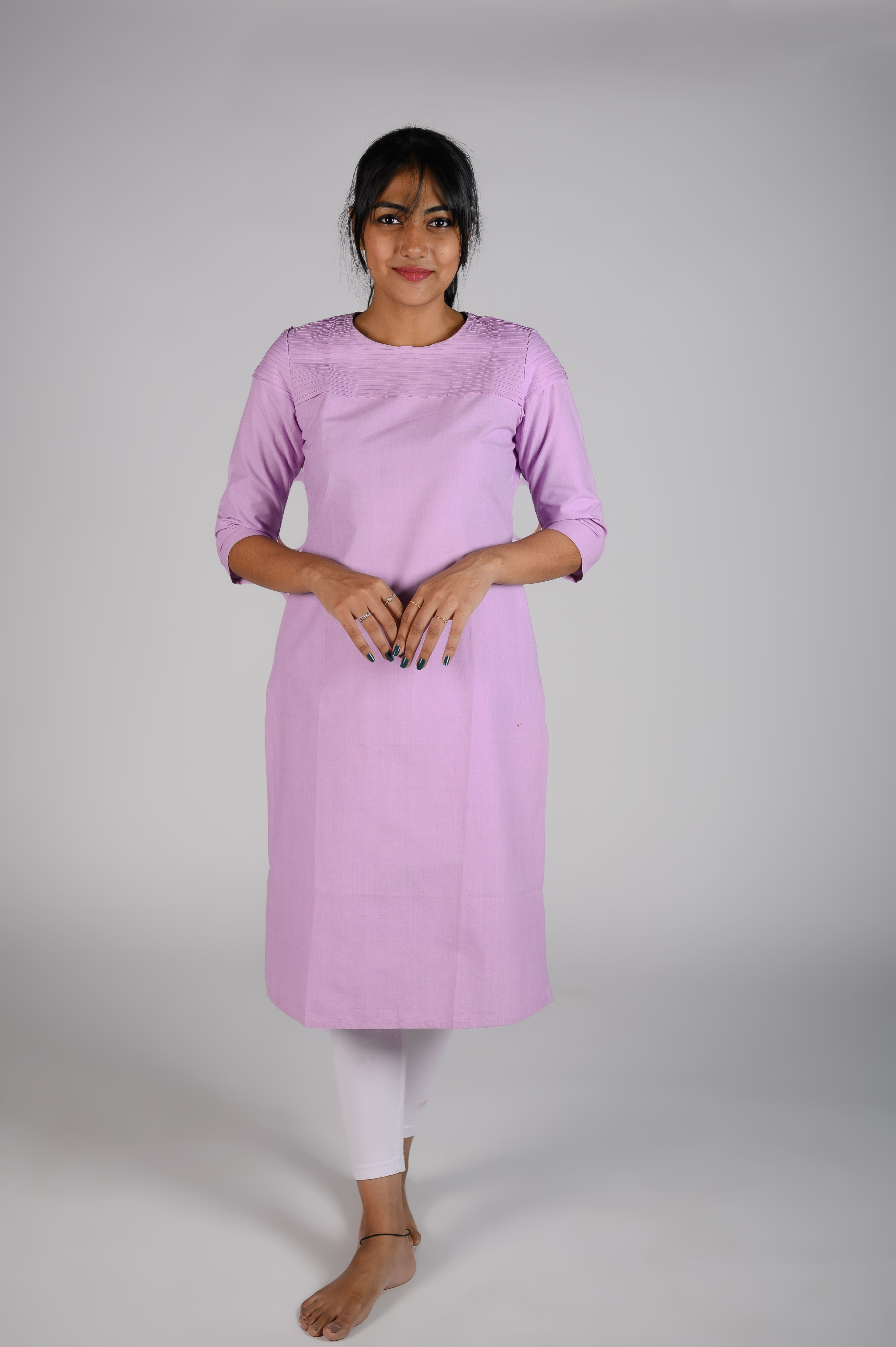 Kēmi Womens Cotton Jewel Neck Kurta with 3/4 Slee...