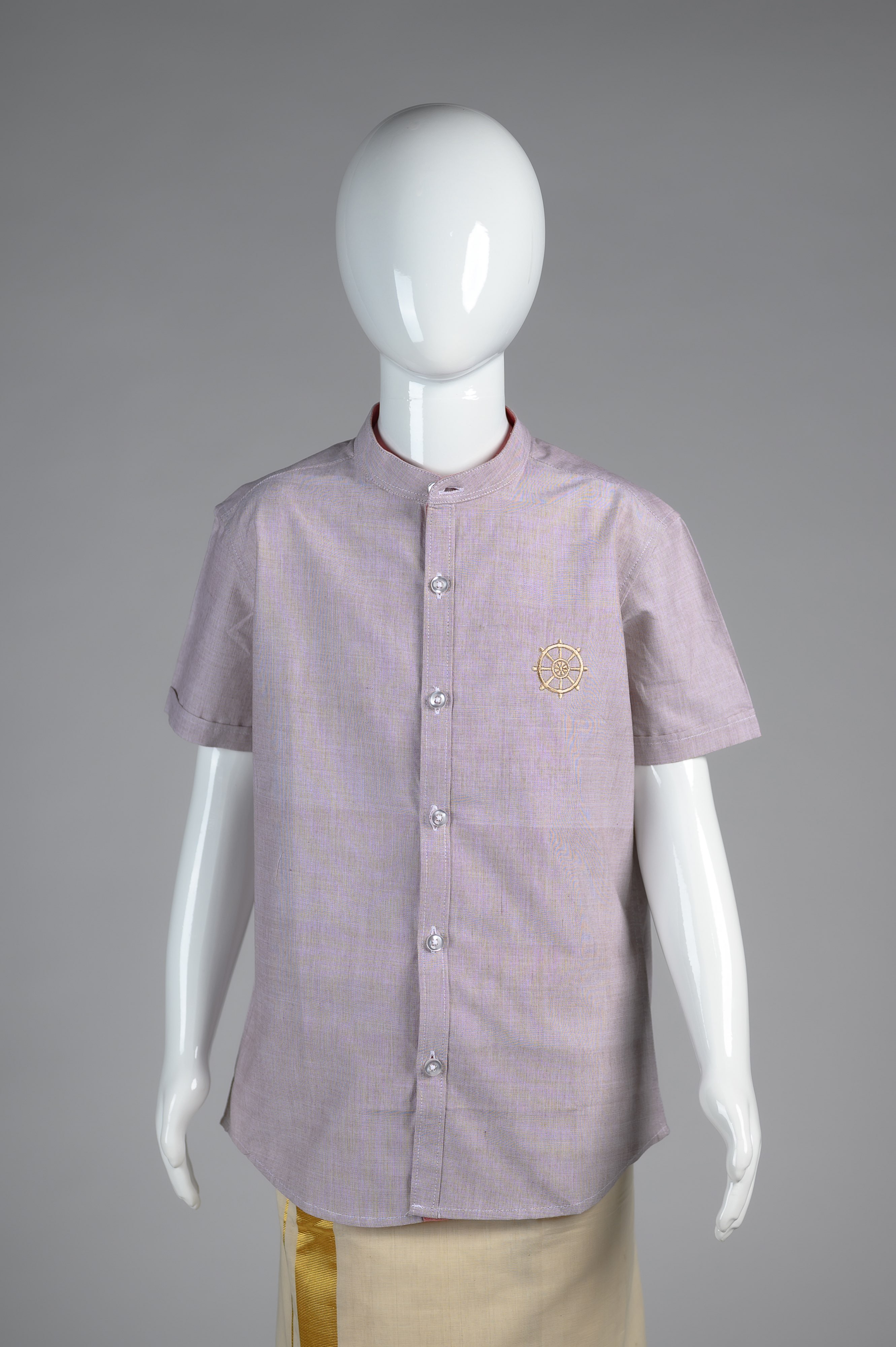 Junior Commando Boys Cotton Solid Half Sleeve Shir...