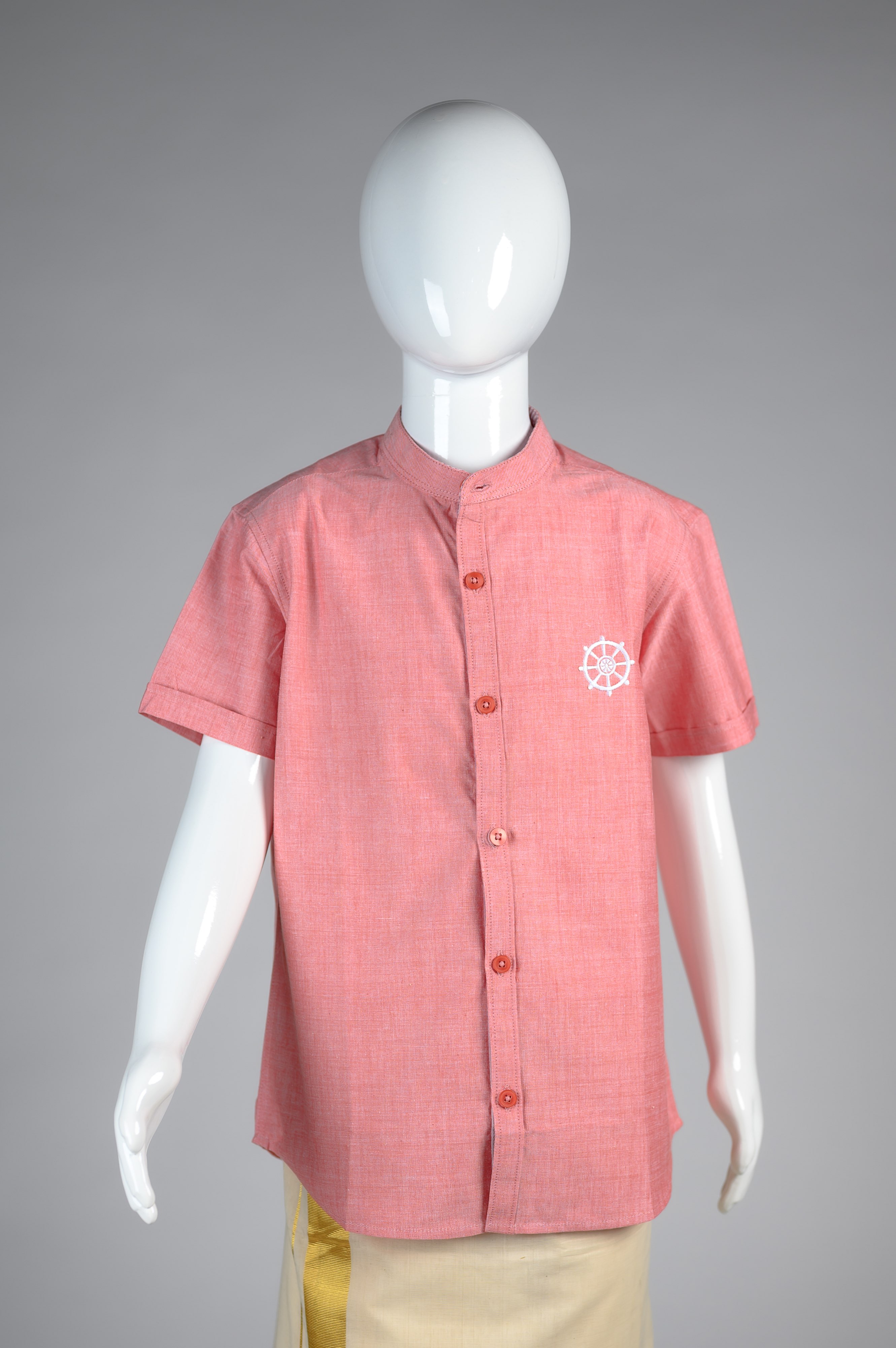 Junior Commando Boys Cotton Solid Half Sleeve Shir...