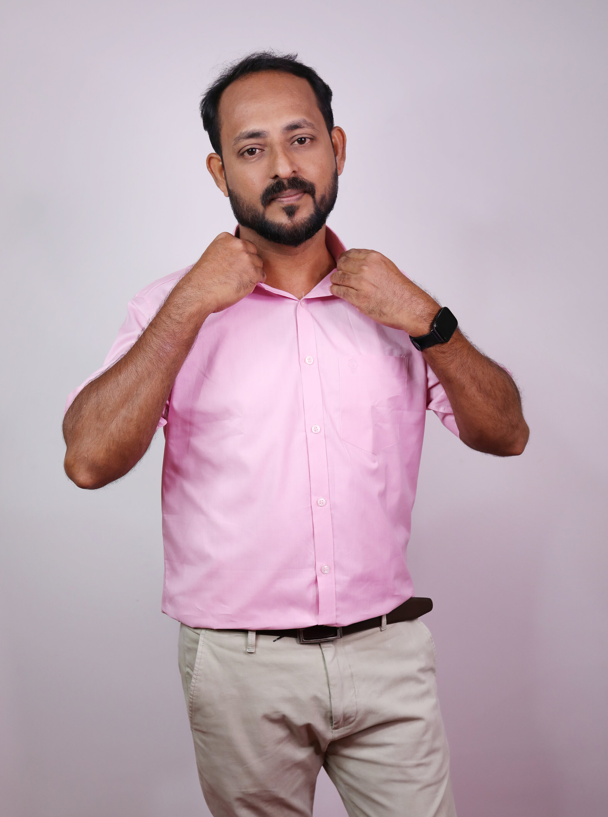 Premium Quality Plain Cotton Shirt Half Sleeve Ros...