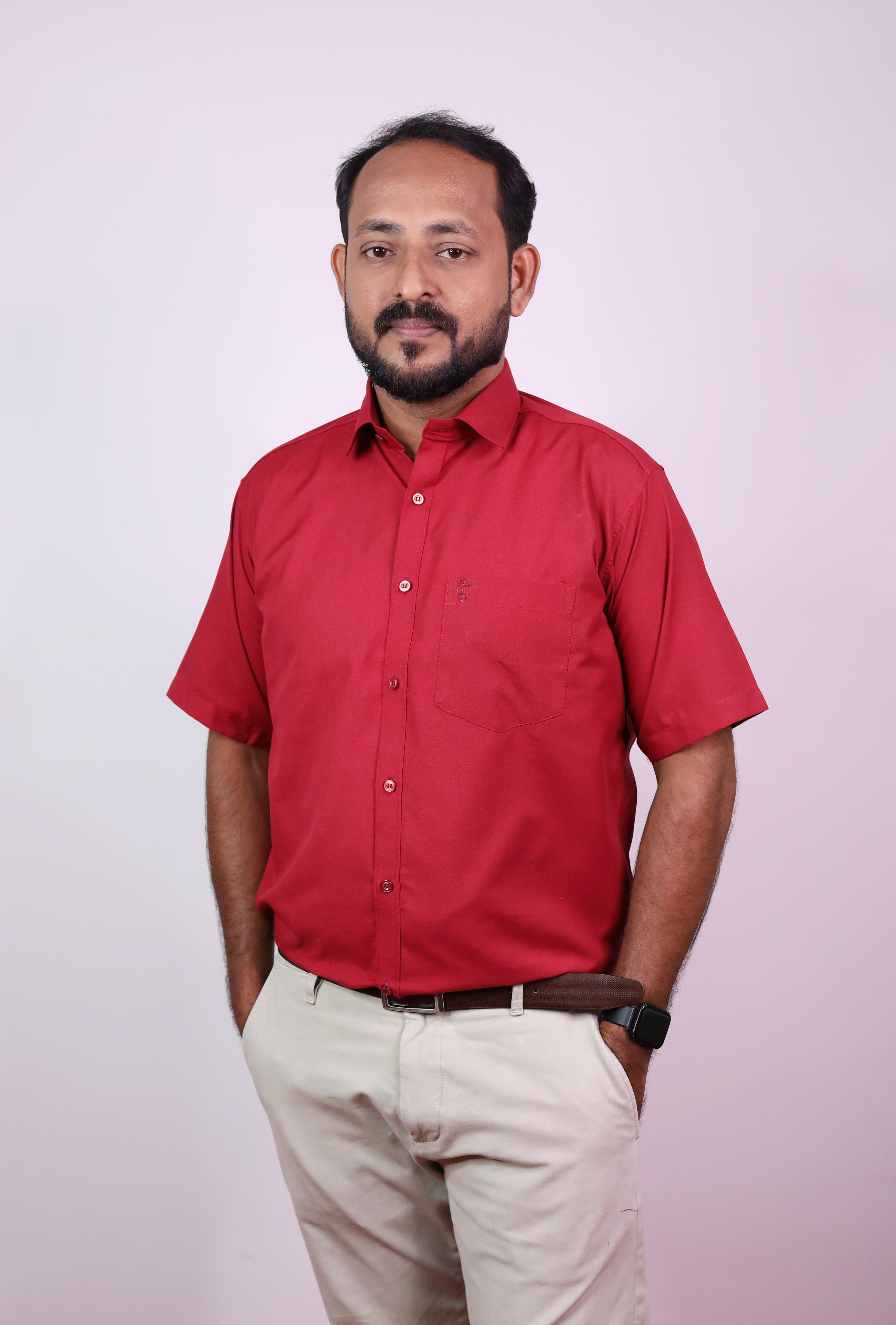 Premium Cotton Blended Plain Half Sleeve Shirt Mar...