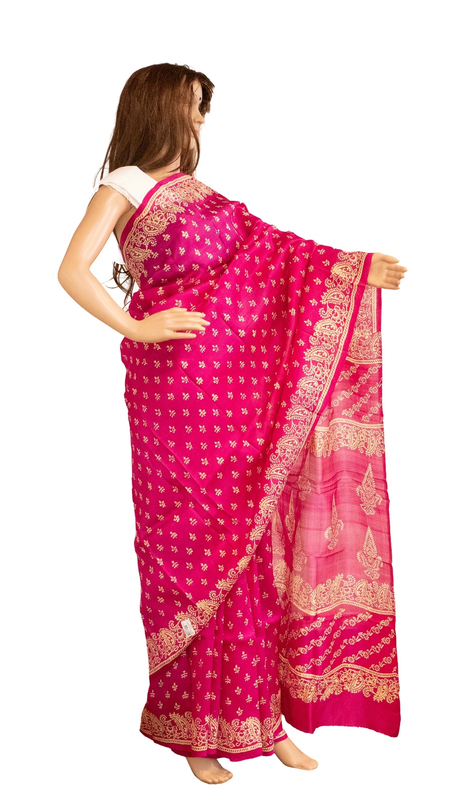 Printed silk- Batik Print saree
