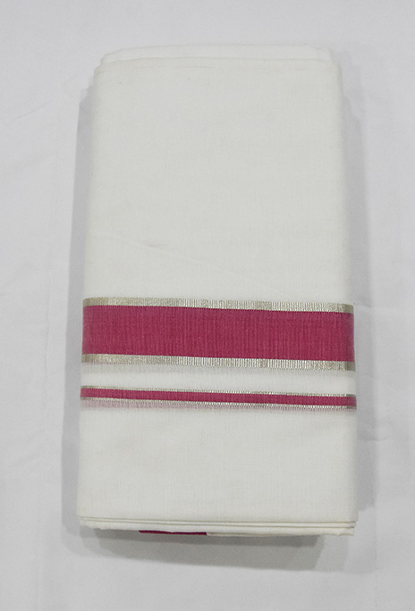Dhoti White and Pink