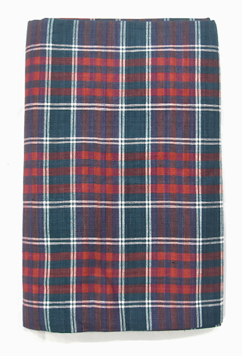 Checked Pattern Cotton Lungi(Maroon and Blue)